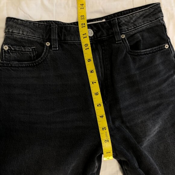 3/$25 ❥ Garage Straight Wide Leg High Waist Distressed Soft Black Size 5 Jeans - Picture 12 of 13